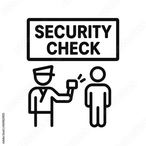 Airport service for travel security check icon transparent background