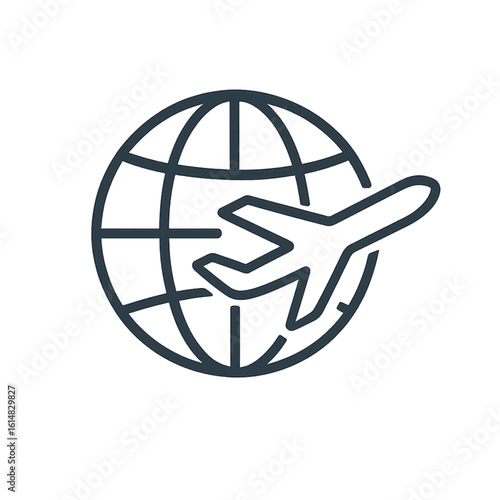 Airport time zone globe icon transparent background