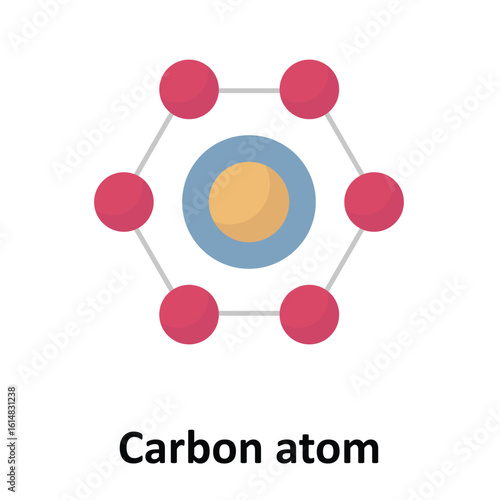 Carbon atom Vector Icon which can easily modify or edit