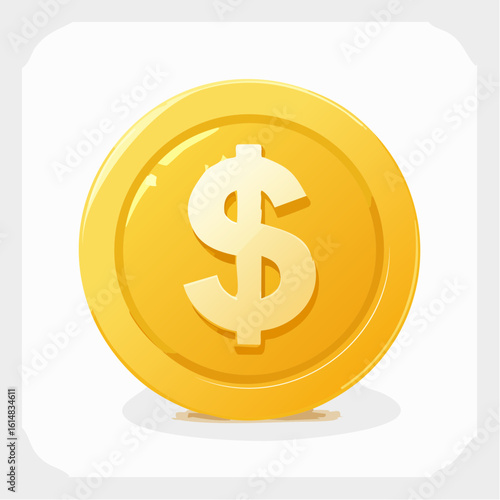 Vector icon of dollar coin