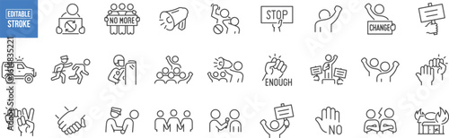 Awareness & Social Protest Icons – Equality, Protest, Rights, Justice, Awareness, Anti-Violence, Unity, Diversity, Peace, Movement, Campaign, No More, Enough, Gender Rights, Social, Community, Change,