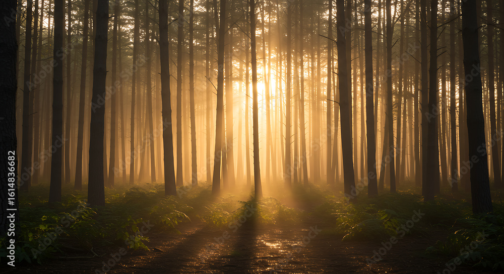 Fototapeta premium Enchanted Forest Sunbeams