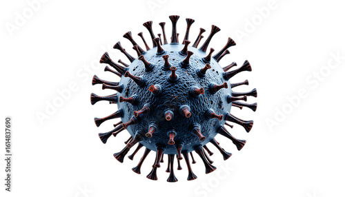 3D Illustration of Cancer Cells on Transparent White Background