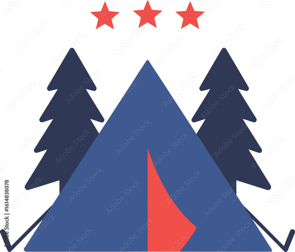 Fototapeta premium Camping tent in forest with stars