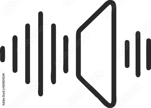 Sound wave icon with speaker symbol audio music