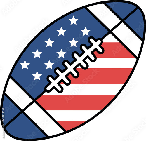 American football usa flag design