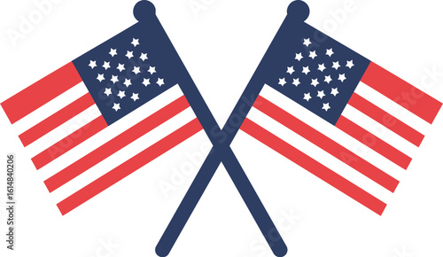 Crossed american flags