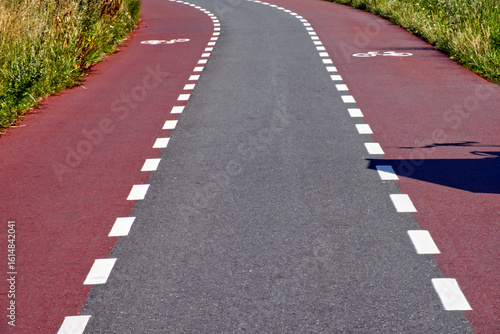 Wallpaper Mural Dutch countryside road with clearly marked bicycle lanes, showcasing safe cycling infrastructure amid green pastoral landscape Torontodigital.ca