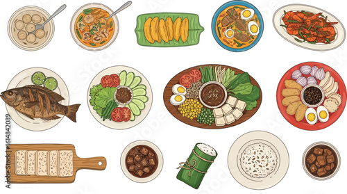 Authentic Indonesian culinary delights collection for vibrant food presentations