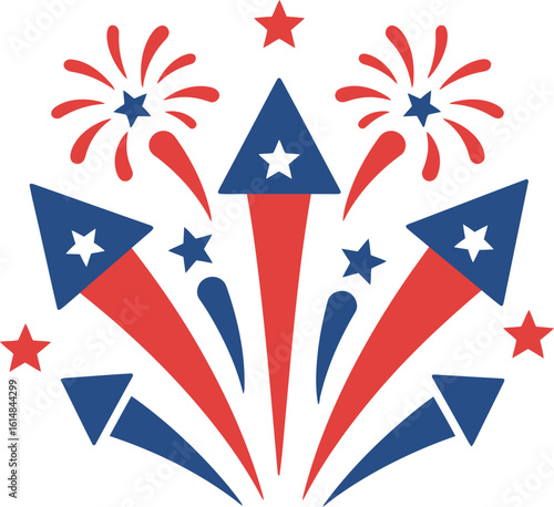 Patriotic fireworks display usa celebration