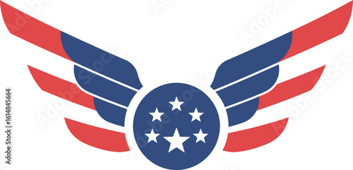 American flag wings emblem