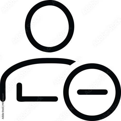 User profile with minus symbol icon vector illustration