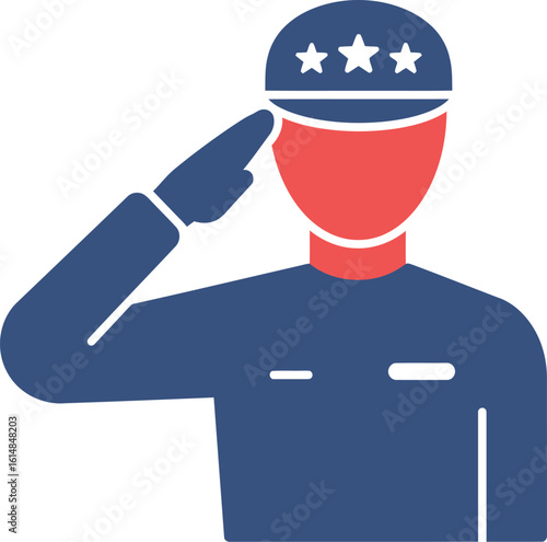 Saluting soldier icon patriotism military service usa
