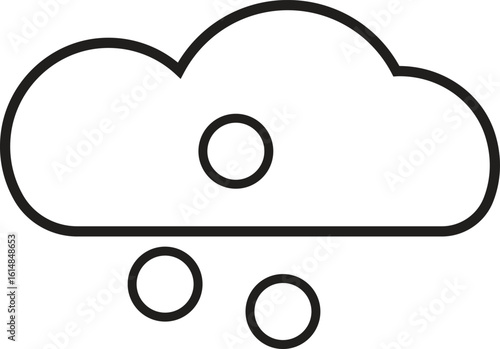 Snow and rain mixed precipitation cloud icon representing sleet or wintry mix forecast with transparent background