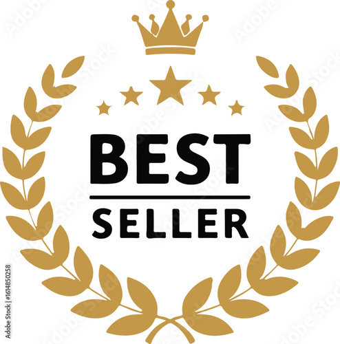 This emblem is ideal for highlighting top-selling products on e-commerce sites, book covers, or in marketing materials to signify popularity and quality.