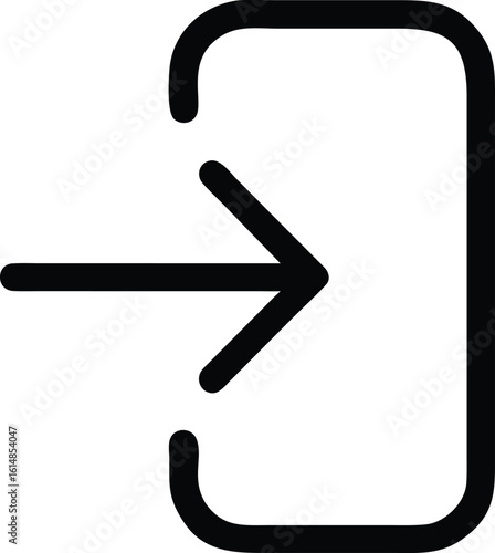 Black login icon with arrow entering doorway sign in