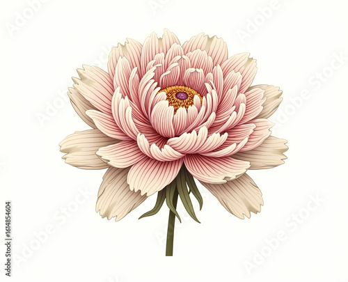 Soft pink peony‑style flower vector illustration with realistic petal texture and soft shading. Perfect for wedding invitations, branding, floral motifs, and botanical-themed designs.