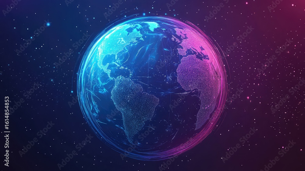 Obraz premium rotation pulsating globe