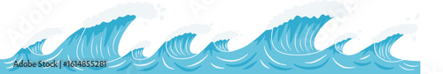 Ocean waves cartoon vector illustration