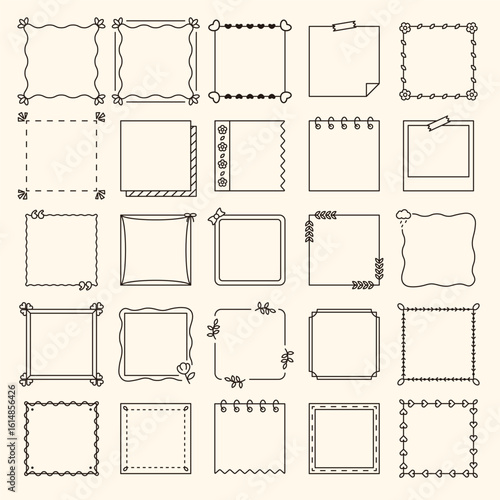 귀여운 프레임 틀 벡터 일러스트