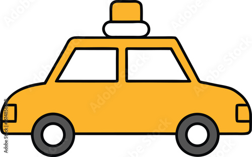 taxi cab with rooftop sign vector illustration on transparent background