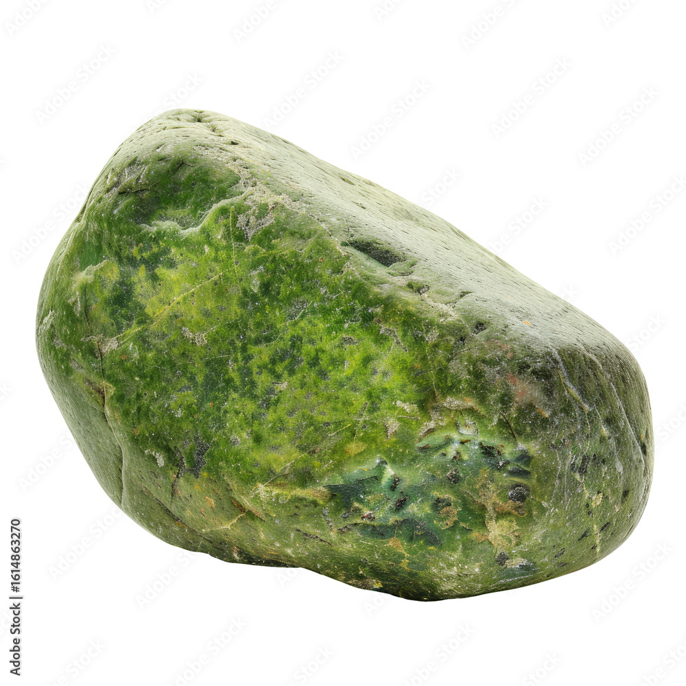 Oval, green stone, speckled Oval, green stone, speckled