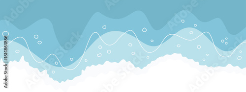Summer beach waves border