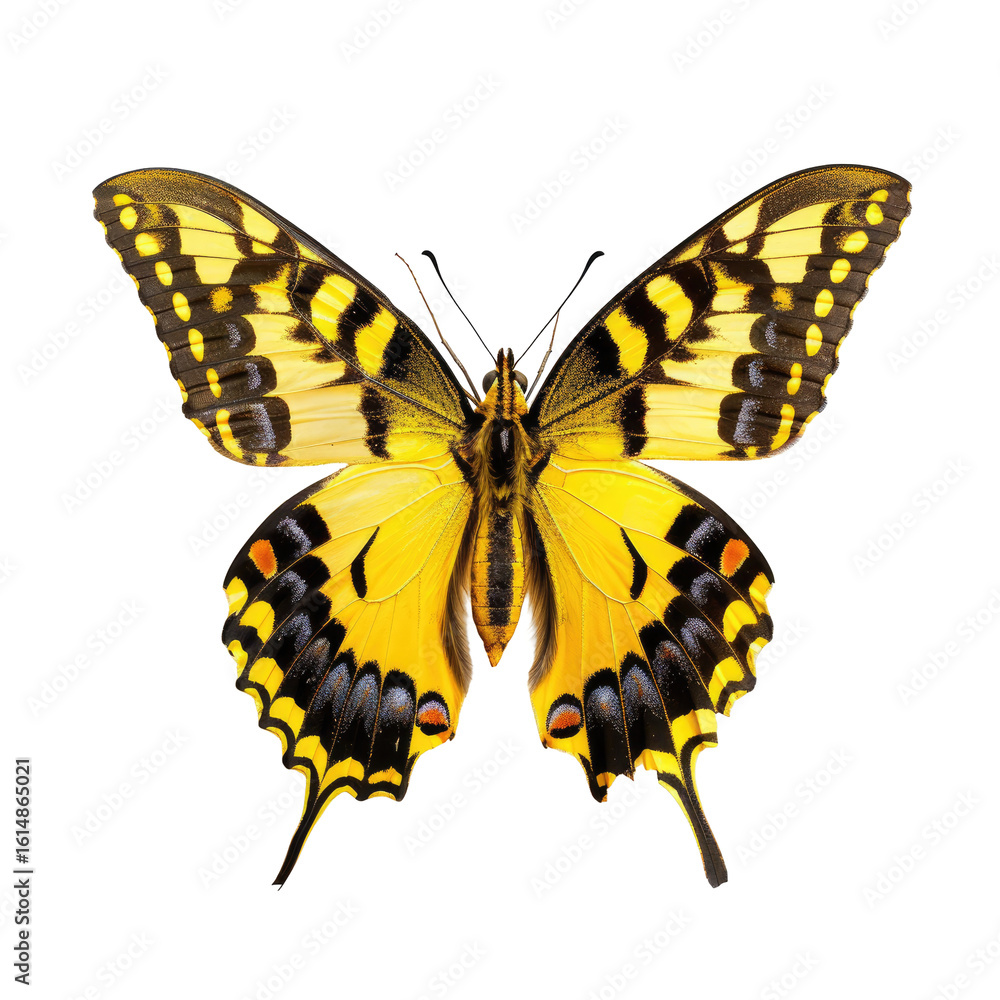 Fototapeta premium Vibrant yellow and black butterfly