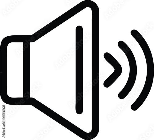 Sound volume icon with sound waves audio speaker