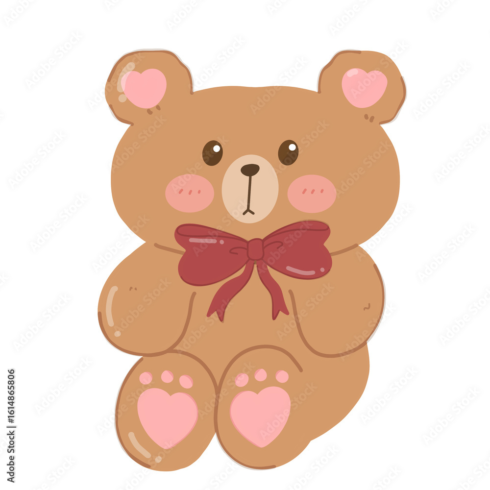 Fototapeta premium Cute teddy bear doll illustration