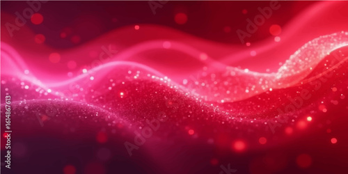 Red abstract background with hearts and romantic light effects for Valentine celebration card design