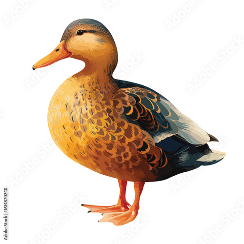 duck isolated in White Background, duck vector, Flat lay vector illustration