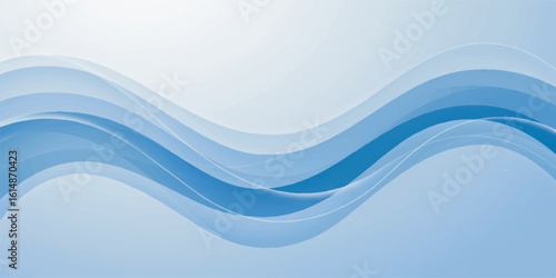 Elegant blue wave vector featuring fluid motion, smooth curves, and layered gradients