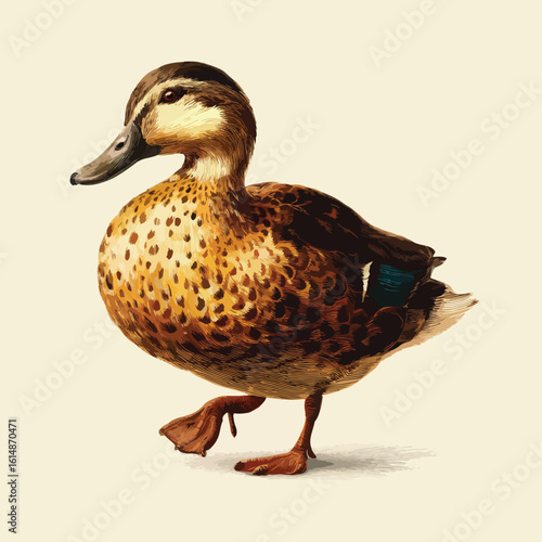 duck isolated in White Background, duck vector, Flat lay vector illustration