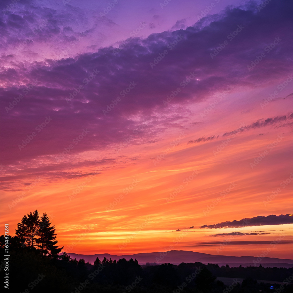 Fototapeta premium gradient mesh background in sunset orange and purple