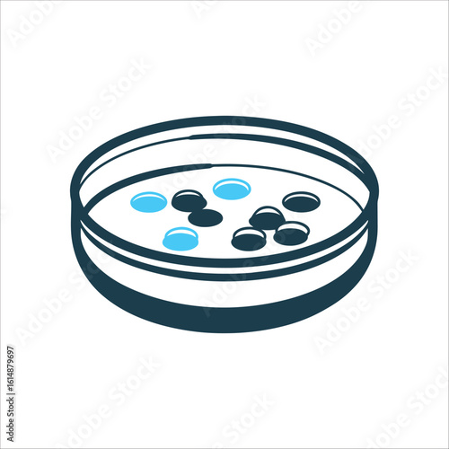 Petri Dish with Cultured Cells Illustration Petri Dish Cultivation A simple petri dish with cultured cells