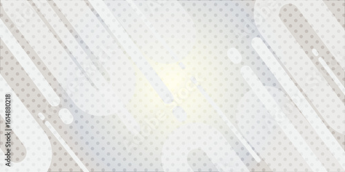 Creative abstract design featuring translucent white rounded diagonal lines over a soft dotted halftone pattern, with a glowing light effect in the center