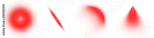 Фотография red light shine effect in different shapes isolated on white or transparent png