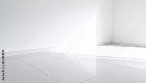 Wallpaper Mural Minimalist White Interior Featuring Floor Wall Transition with Bright Lighting and Subtle Geometric Detailing Torontodigital.ca