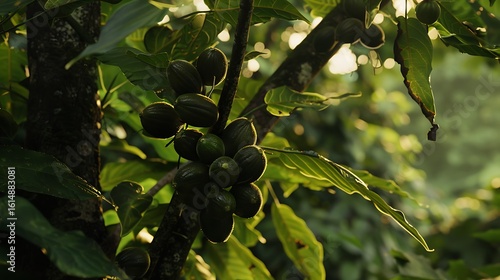 A pawpaw tree with ripe pawpaws