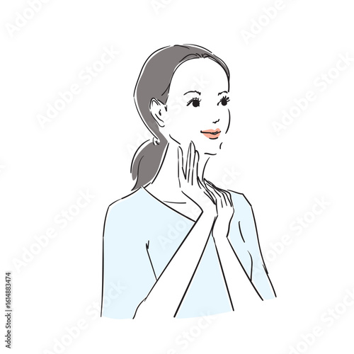 髪を結んだナチュラル系の美しい女性