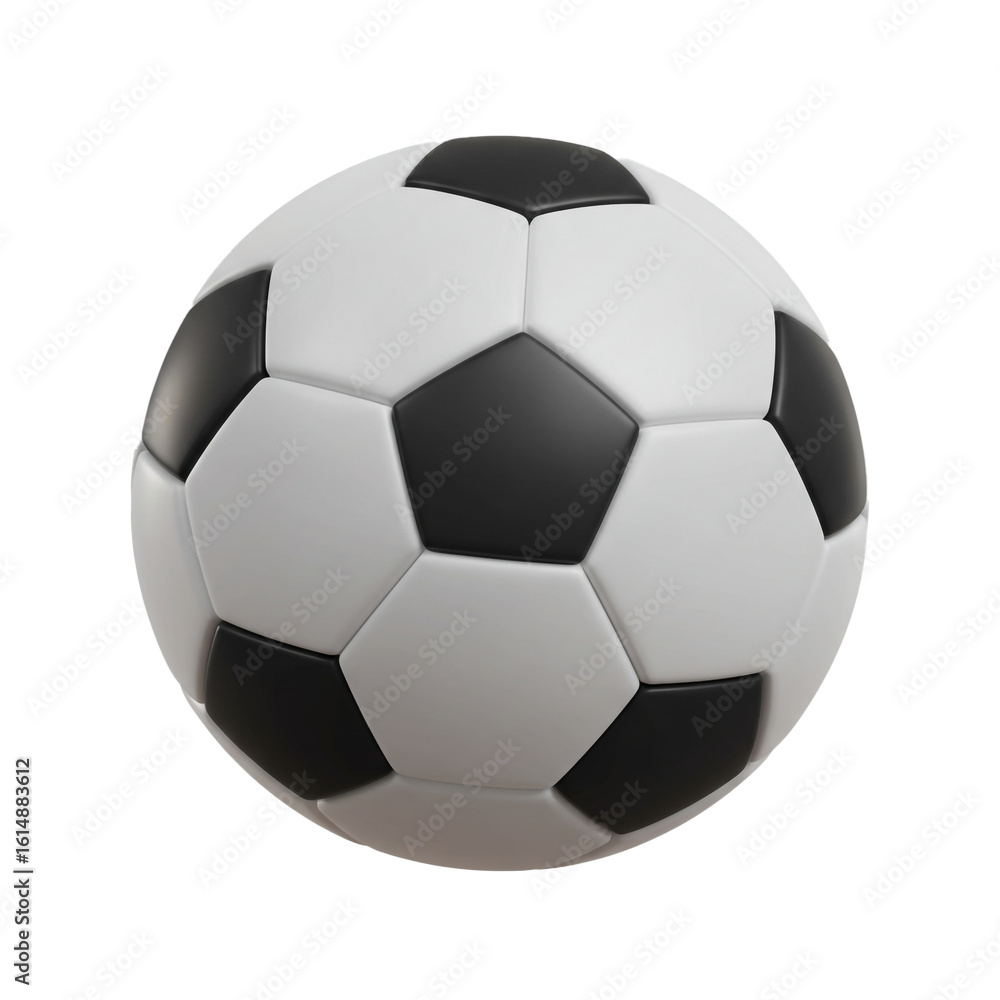 Obraz premium The timeless design of a black and white soccer ball evokes the spirit of competition and athletic achievement.