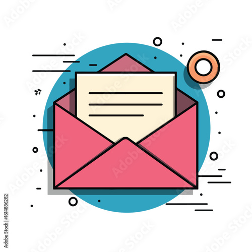 email isolated in White Background, email vector, Flat lay vector illustration