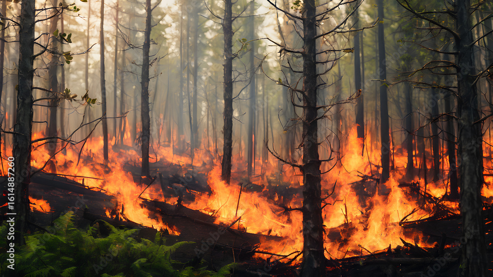 Obraz premium Fire in the forest 