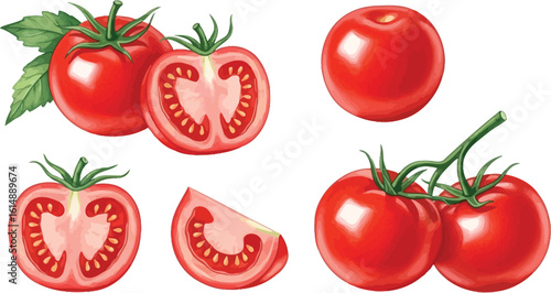 Vibrant ripe tomatoes whole and sliced perfect for healthy eating and recipes