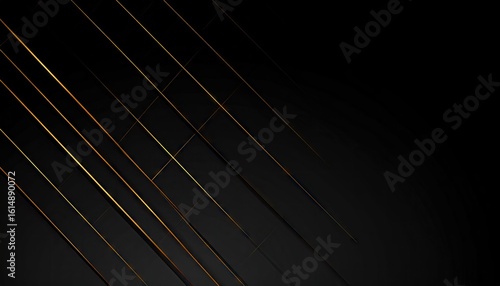 Abstract Black Background With Diagonal Gold Overlay Texture Design