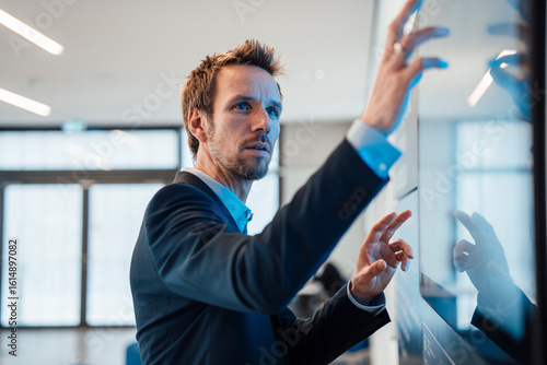Businessman working on computer in office