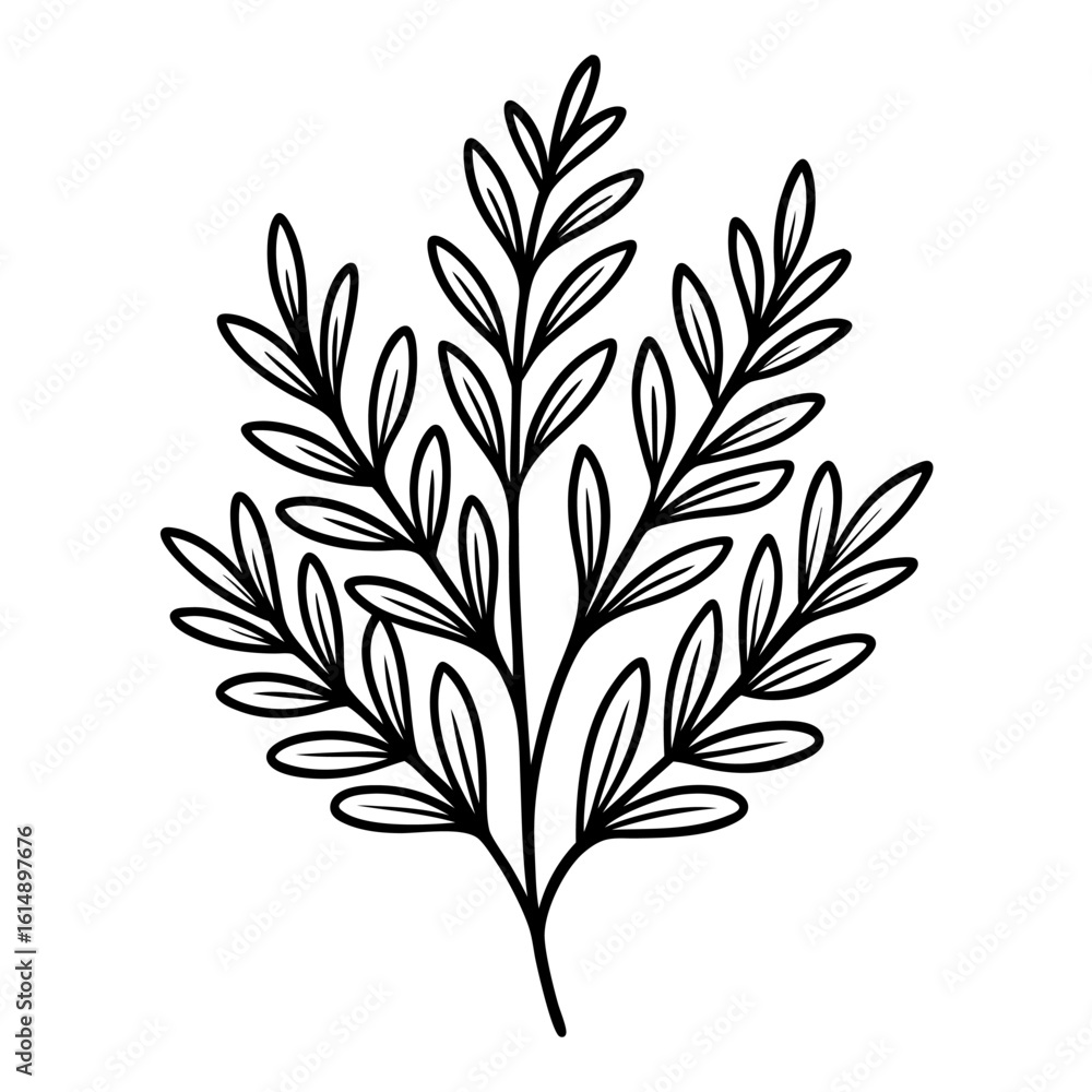 Naklejka premium wormwood line art on-white-background
