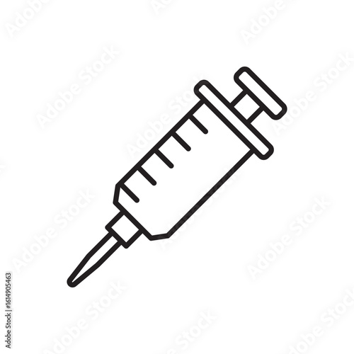 Syringe icon. Syringe injection icon. Medical shot symbol.
