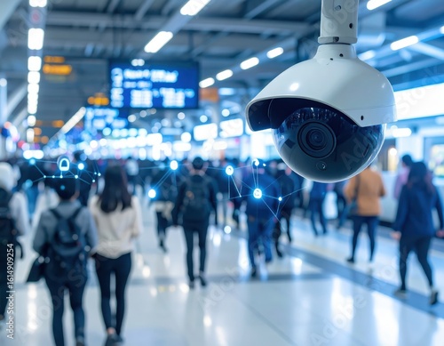 Surveillance Camera Monitoring People with Digital Network Security